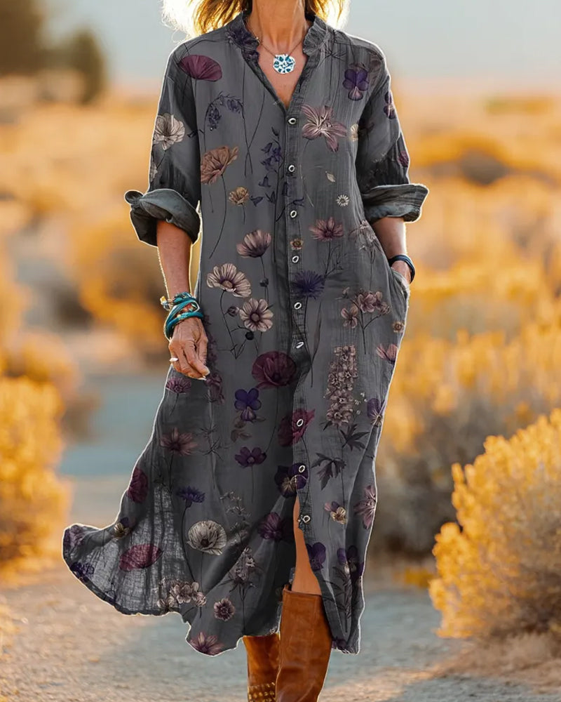 Floral Print Shirt Dress