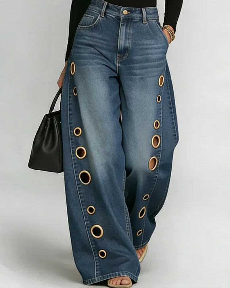 High-Waisted Wide-Leg Jeans