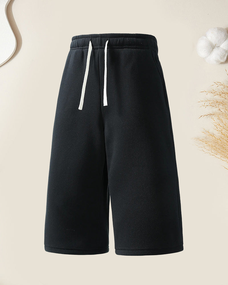 Casual Drawstring Cropped Shorts