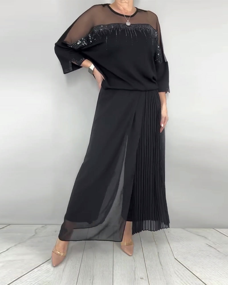 Mesh Splicing Loose Blouse