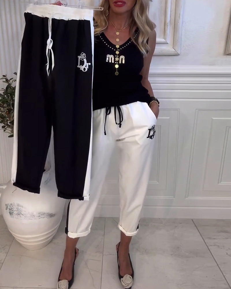 Casual Slim Fit Elastic Drawstring Pants