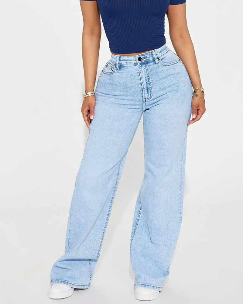 High-Waisted Butt-Lifting Slight-Flared Jeans