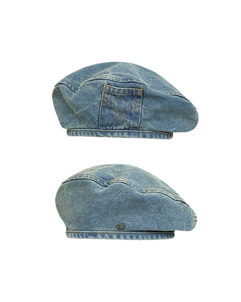 Women'sVintage Denim Beret