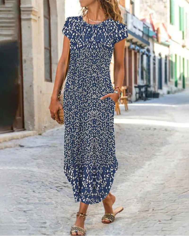 Round Neck Printed Dress