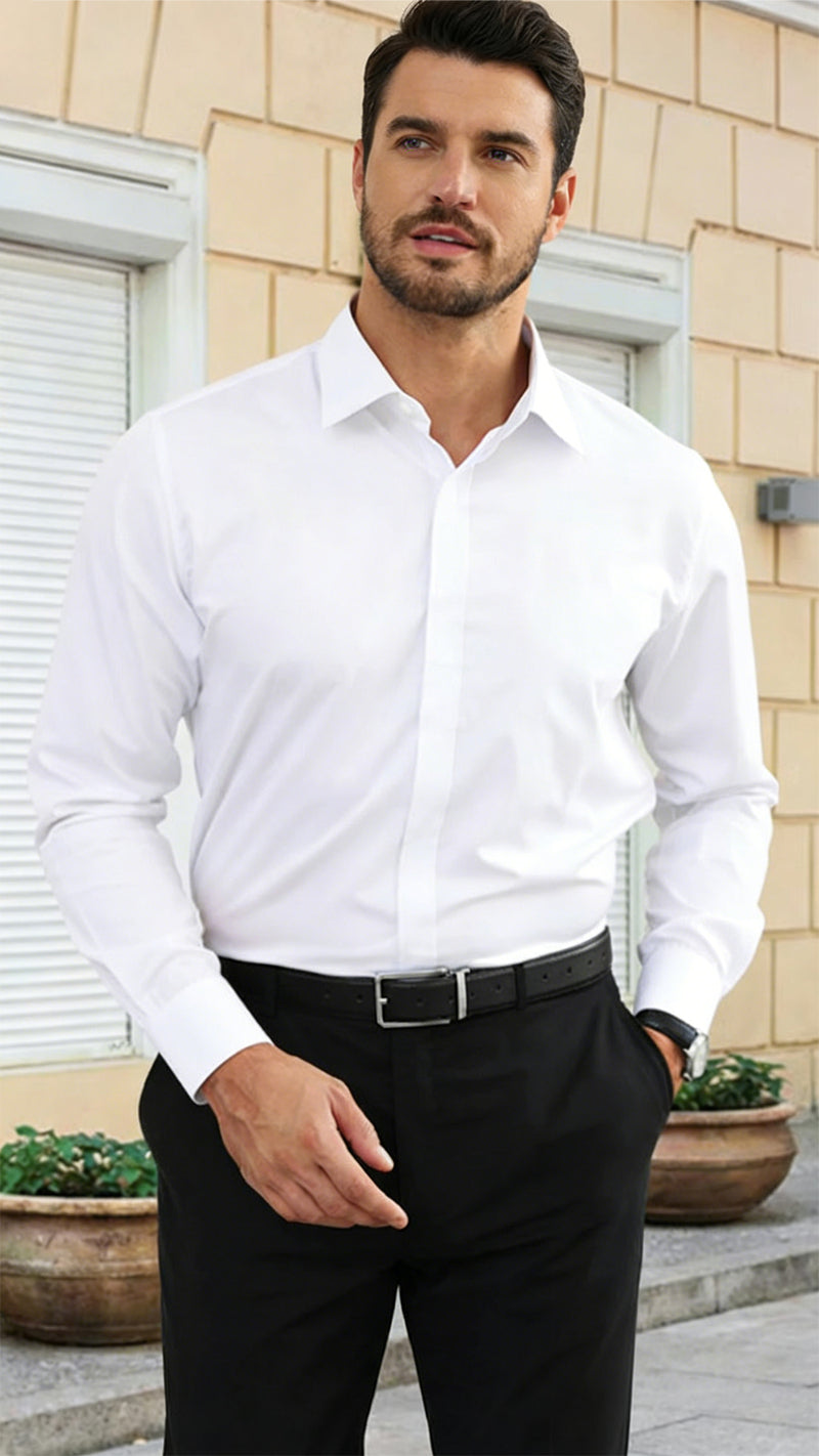 Men's Solid Long Sleeve Shirt