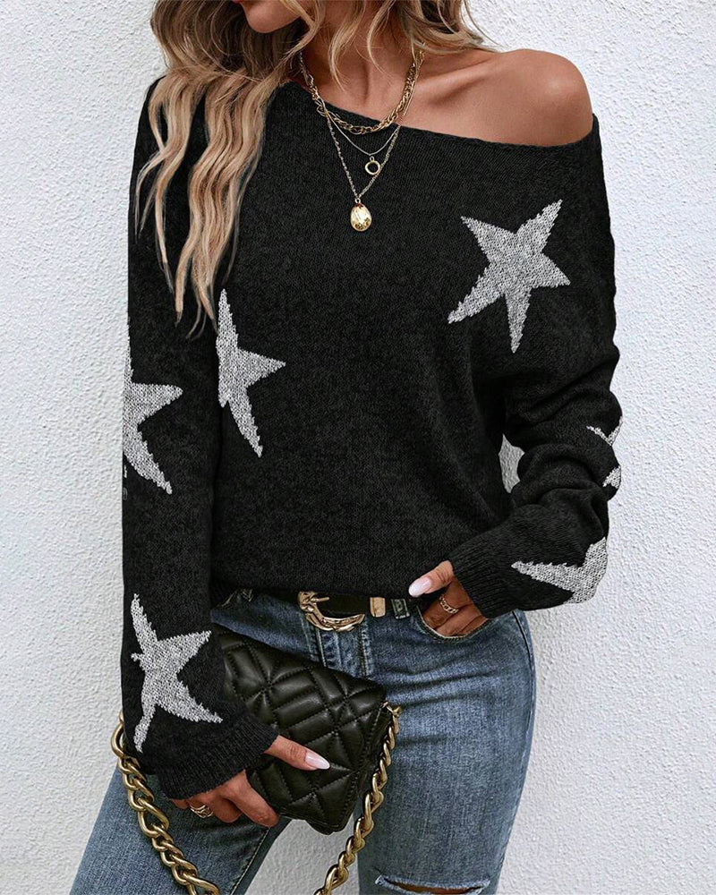 Fashionable Five-Pointed Star Pullover