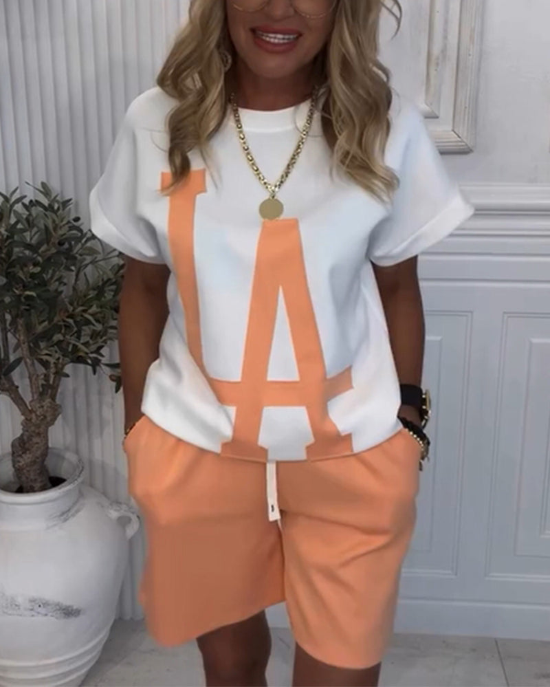 Casual sports letter print suit