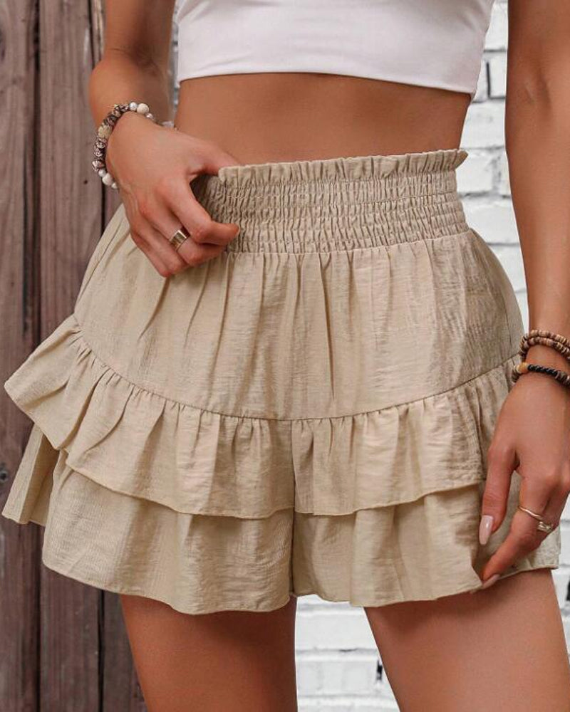 Wide-Leg Short Casual Flowy Skorts