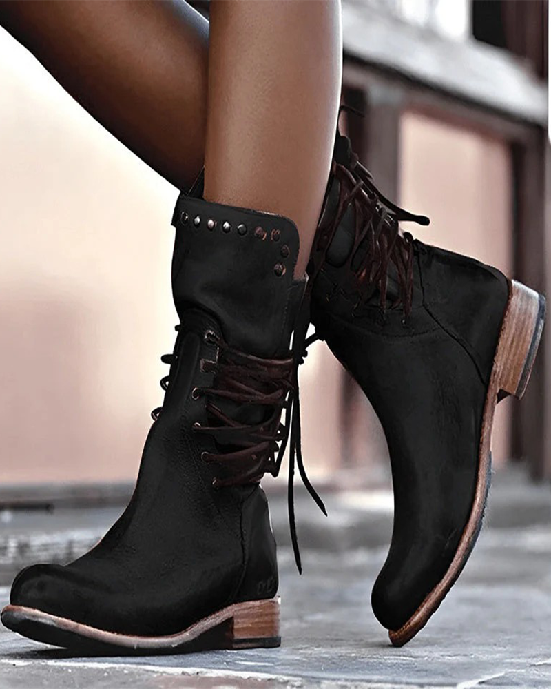 🔥 Latest 2025 🔥 Vintage Women's Boots With Side Lacing