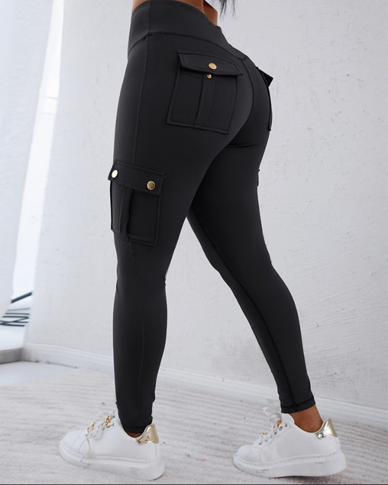 High waist quick dry pocket hip lift pants