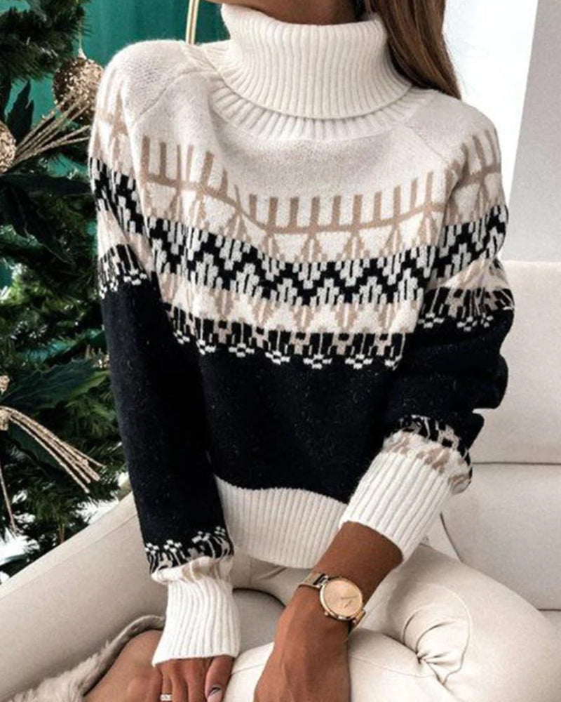 Turtleneck raglan sleeve sweater