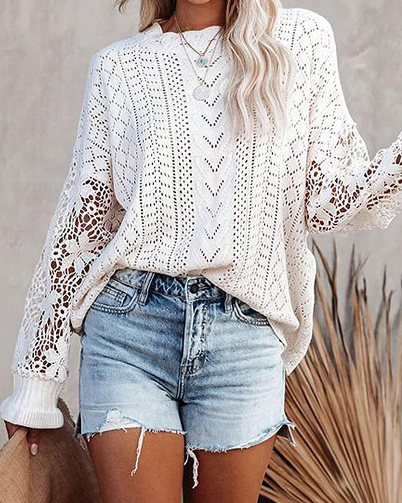 Solid Color Round Neck Pullover