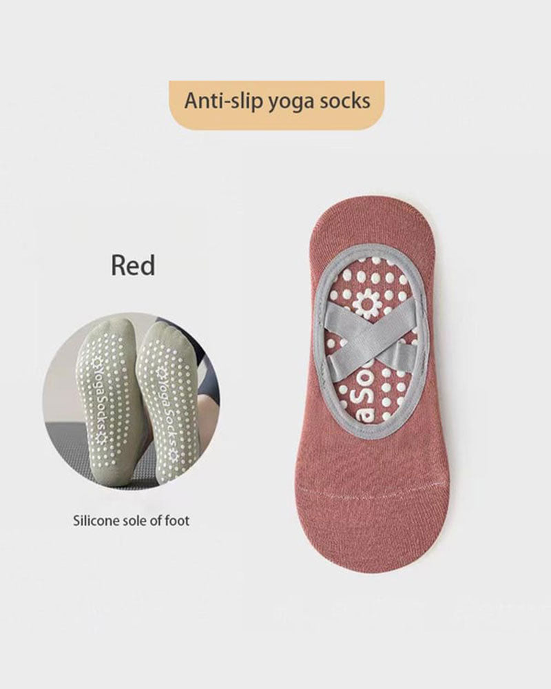 Women's No-Show Socks for Pilates & Workout - Non-Slip Silicone Grip, Breathable & Moisture-Wicking (Yoga/Dance/Indoor Activities)