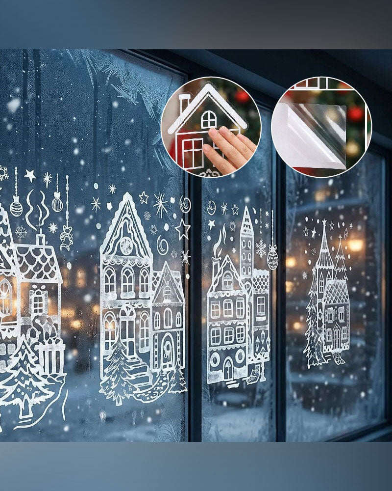 Christmas Village Window Clings
