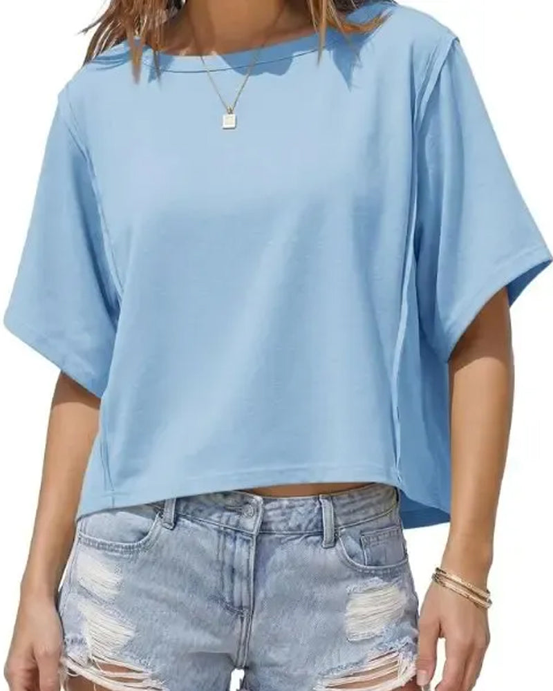 Short Drop Shoulder Loose T-Shirts