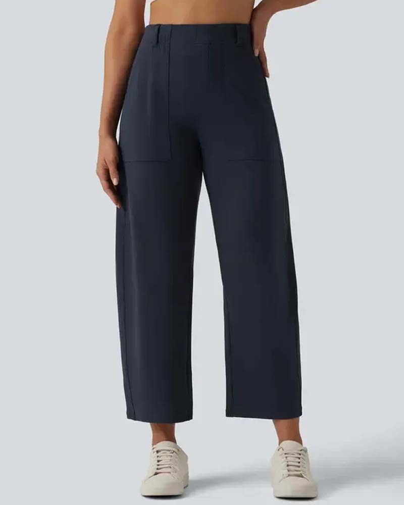 Solid Color Nine-Point Pants