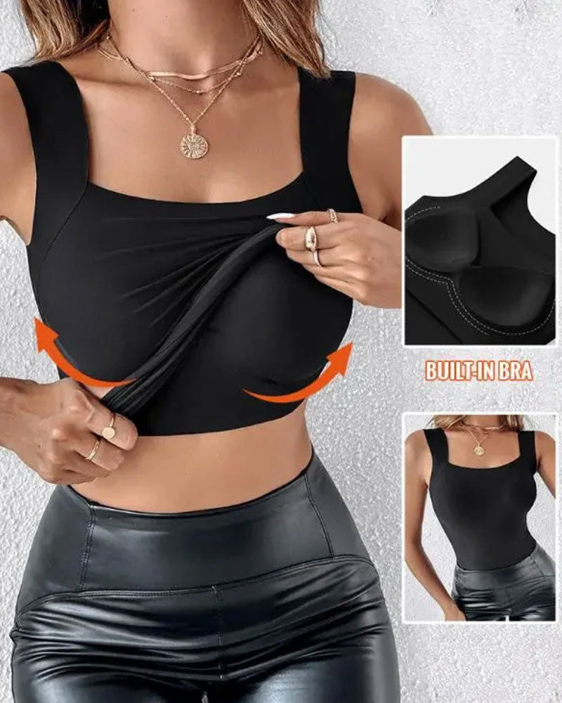 Amino Acid Finishing Built in Bra Tank Top
