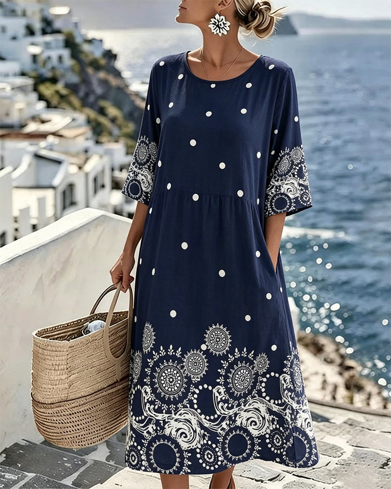 Polka Dot Print Loose Dress