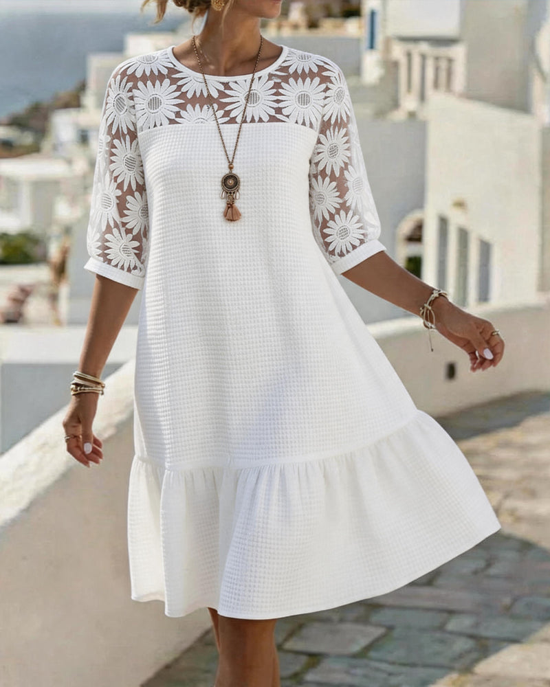 Daisy Patchwork Waffle Dress