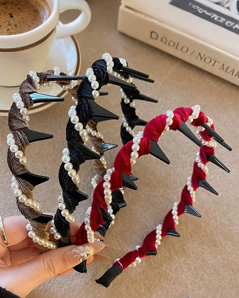 🔥Hot Sale🔥Vintage Headband With Artificial Pearl And High Crown