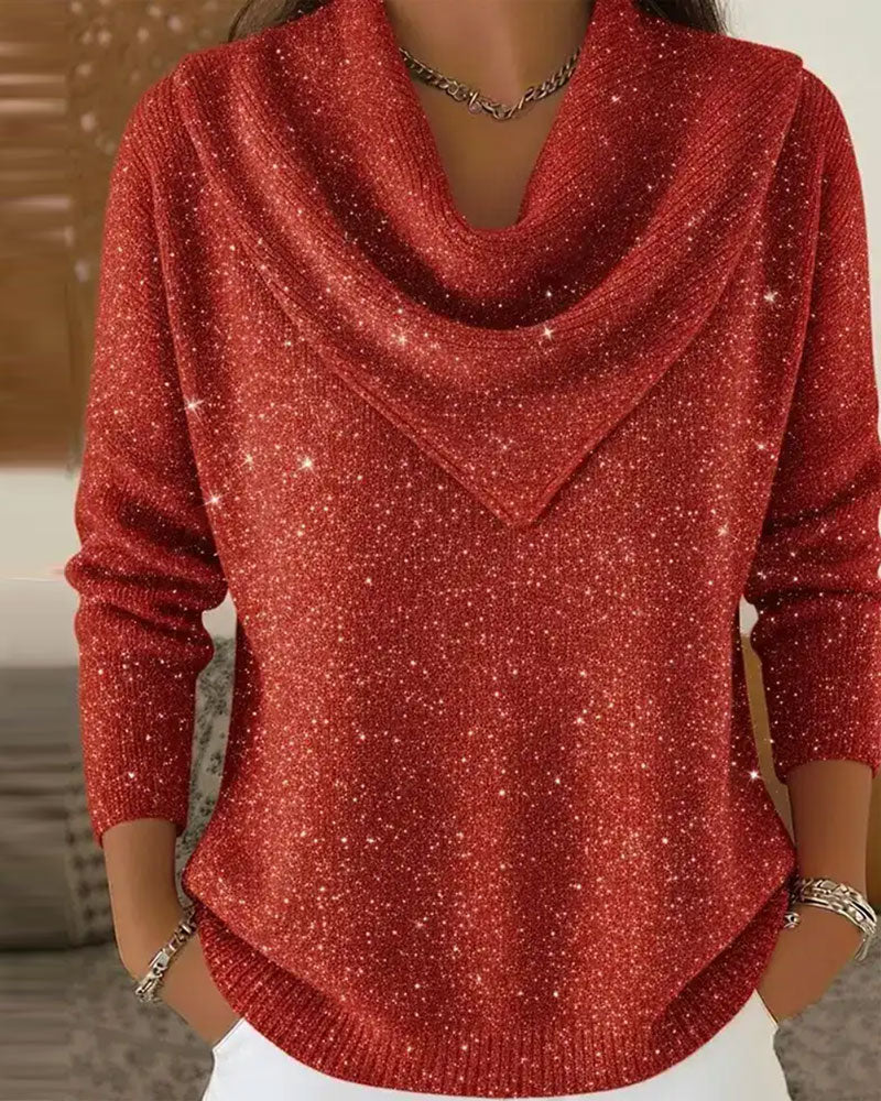 Mock Neck Casual Long Sleeve Pullover