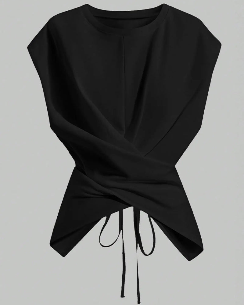 A Cross-Strap Hem Cropped Top