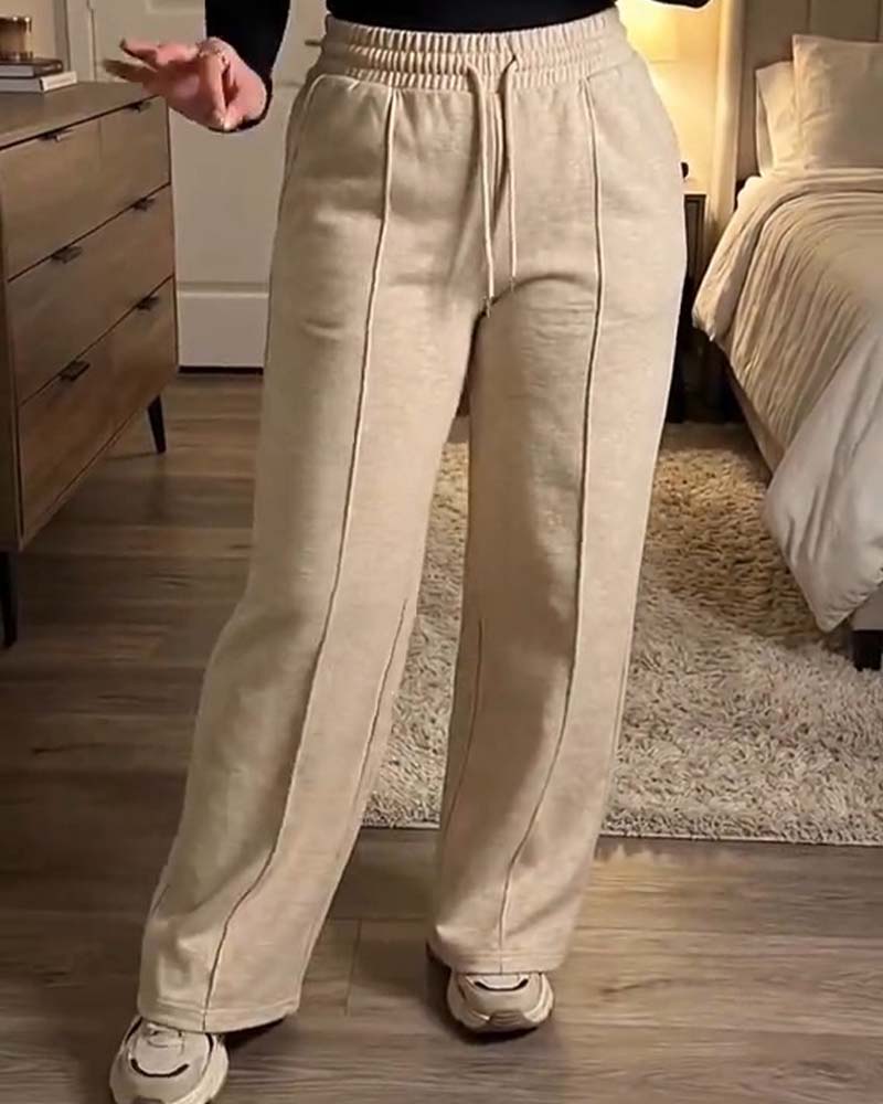 Drawstring Straight Leg Sweatpants