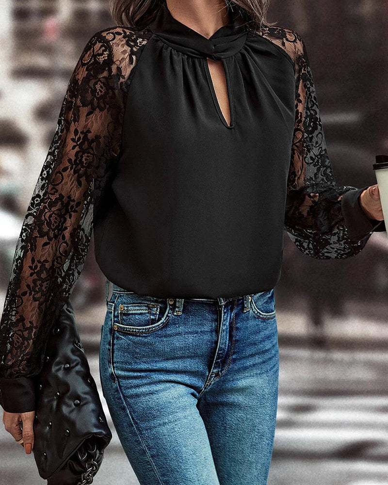 Elegant Lace Patchwork Blouse