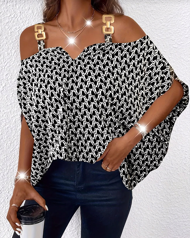 Stylish Chain Off-Shoulder Blouse