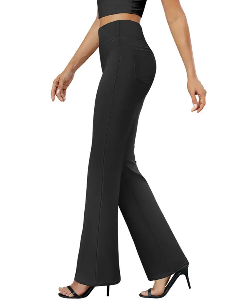 Solid Color Flare Leg Pants