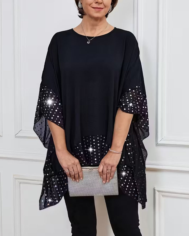 Fashionable Batwing Sleeve Loose Top