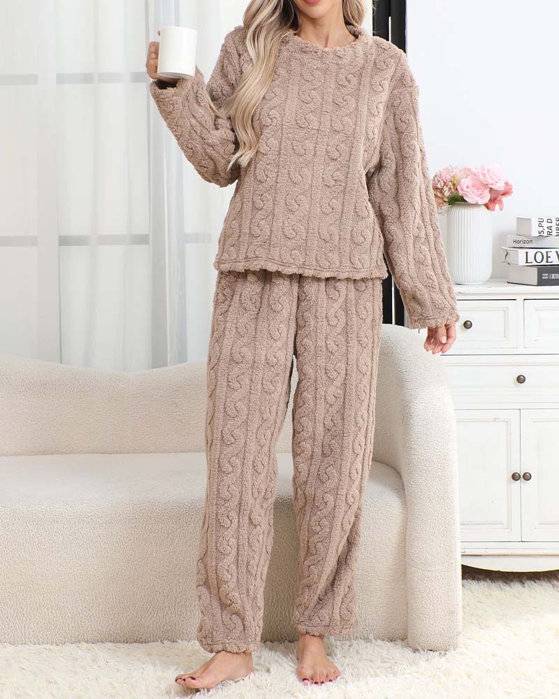 Solid Color Homewear Pajama Set