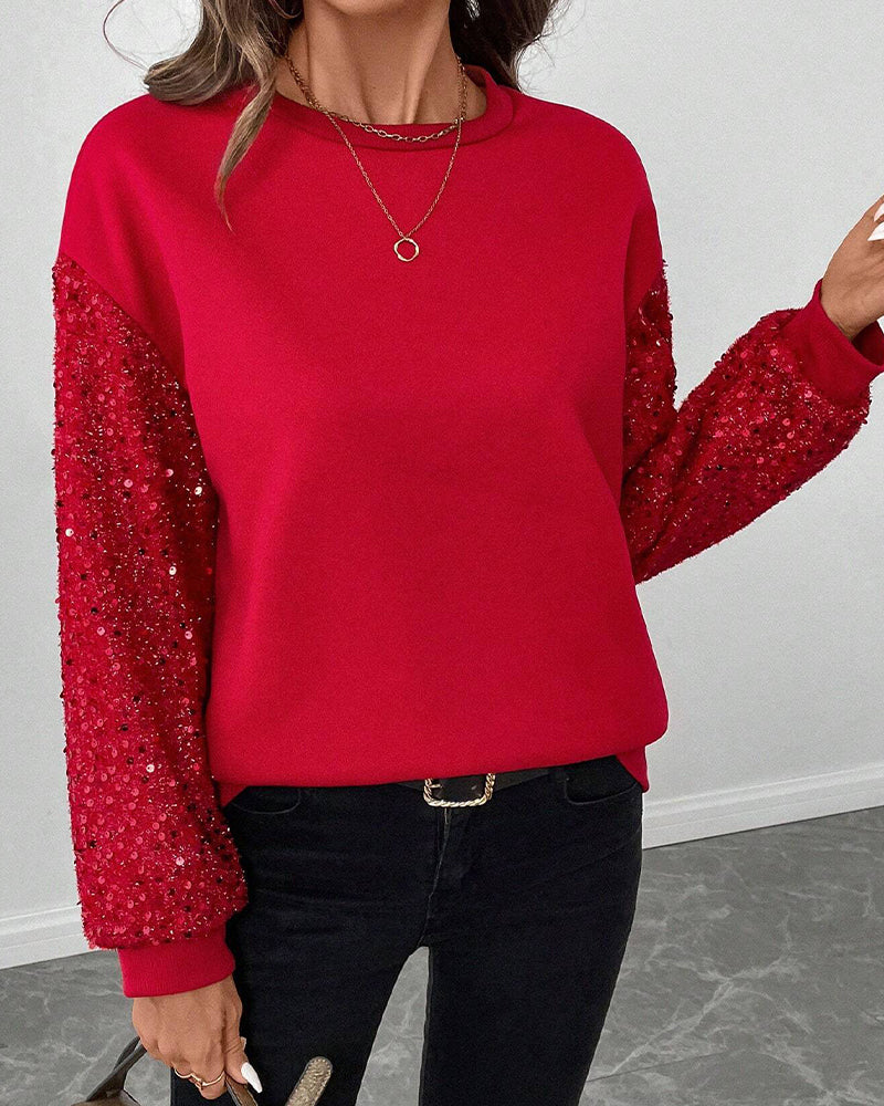Sequin Shimmer Casual Hoodie