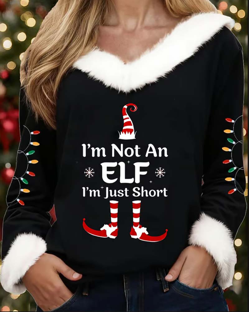 Fur Collar Printed Fashionable Top