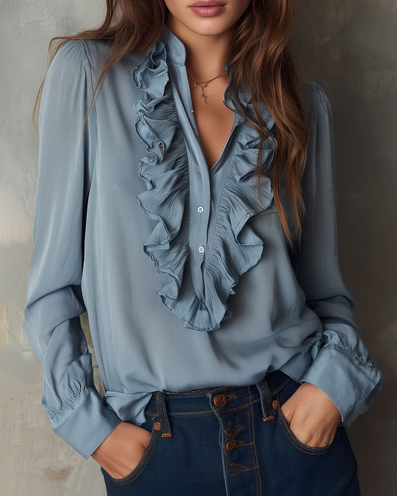 Ruffled Fashionable And Elegant Blouse