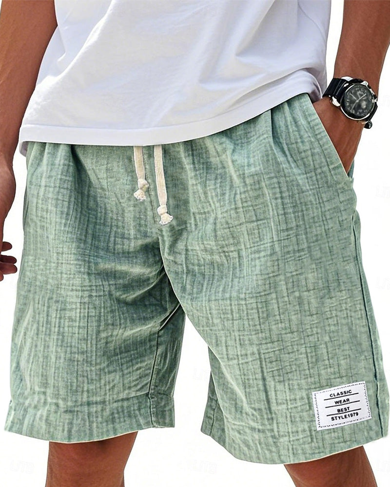 Men's Textured Drawstring Casual Shorts