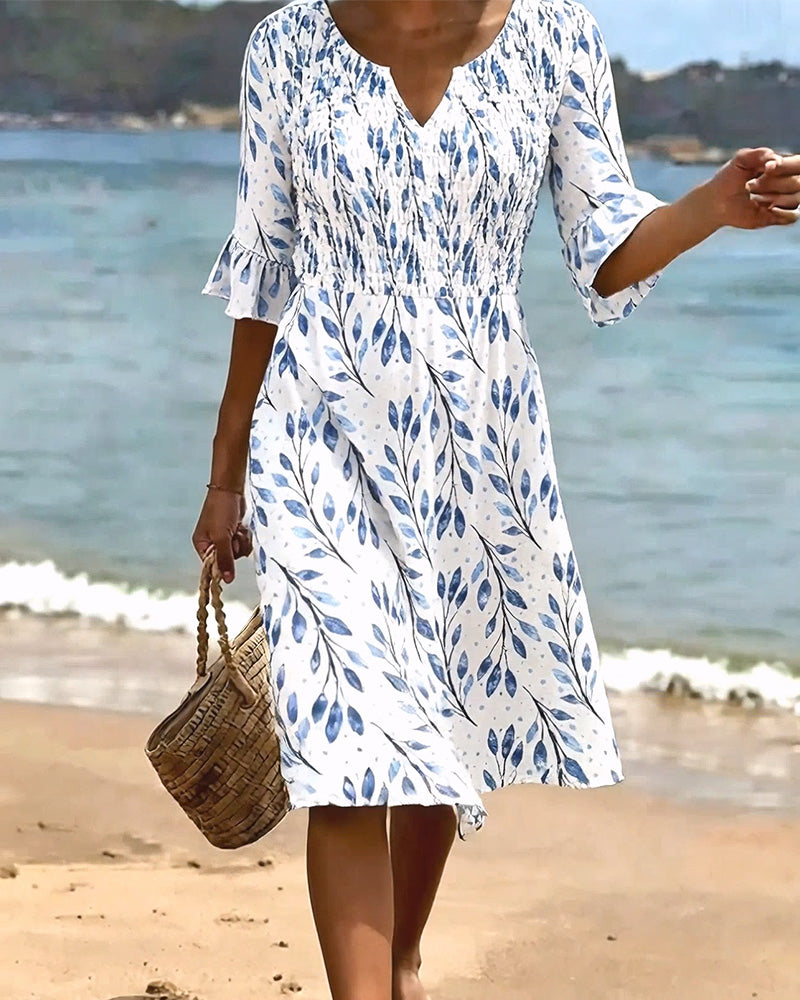 Half Sleeve Printed Dress