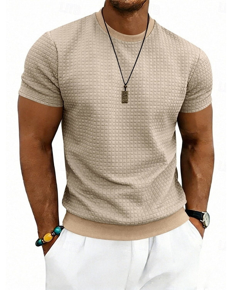 T-Shirt Ribbed Crewneck Short-Sleeve