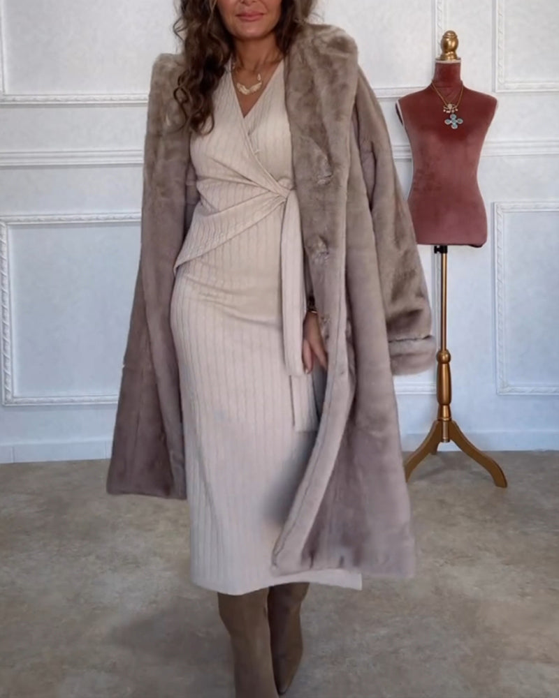 V-neck Elegant long Sleeve Bodycon dress