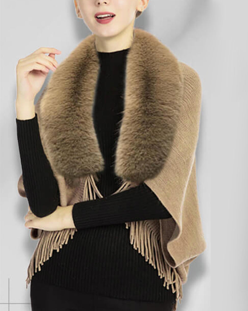 Fashionable Thick Fur Collar Scarf Cloak