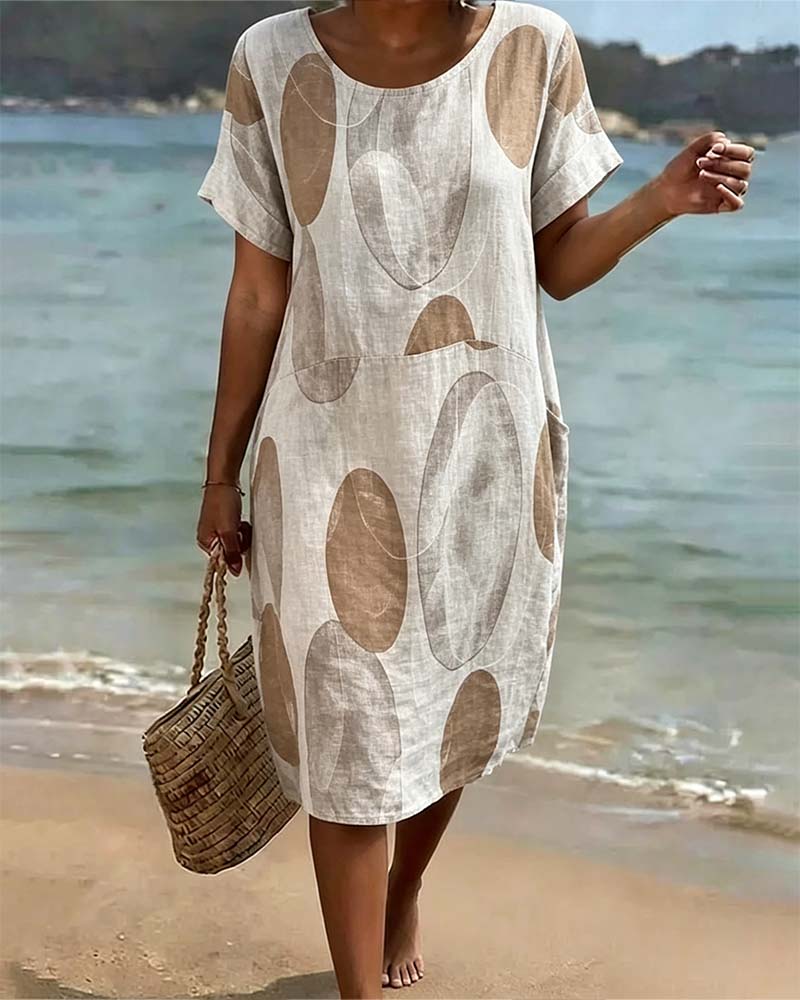 Polka Dot Loose Straight Dress