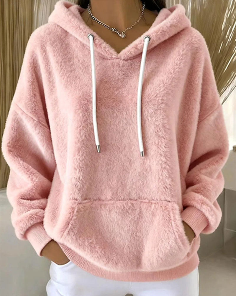 Plush Hooded Relaxed Hoodie