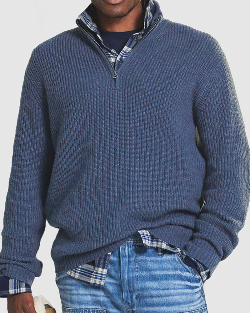 Men's Business Casual Zipper Sweater