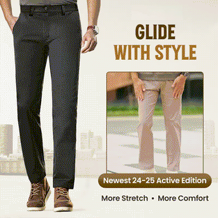 Men's Active Khaki Pants With Expandable Waistband