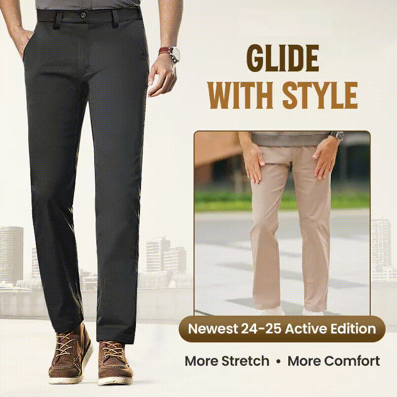 Men's Active Khaki Pants With Expandable Waistband
