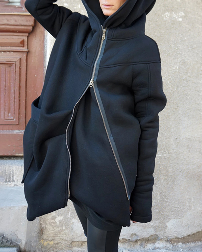 Big Pocket Mid-Length Zip Coat