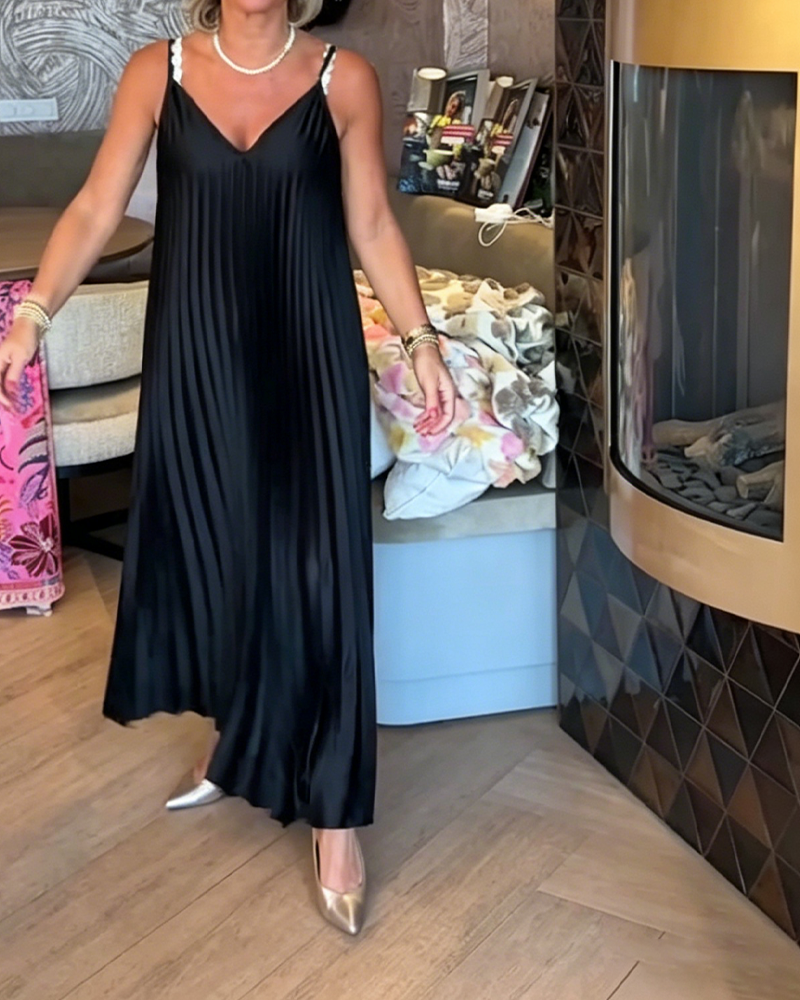 Sleeveless Suspender Long Dress