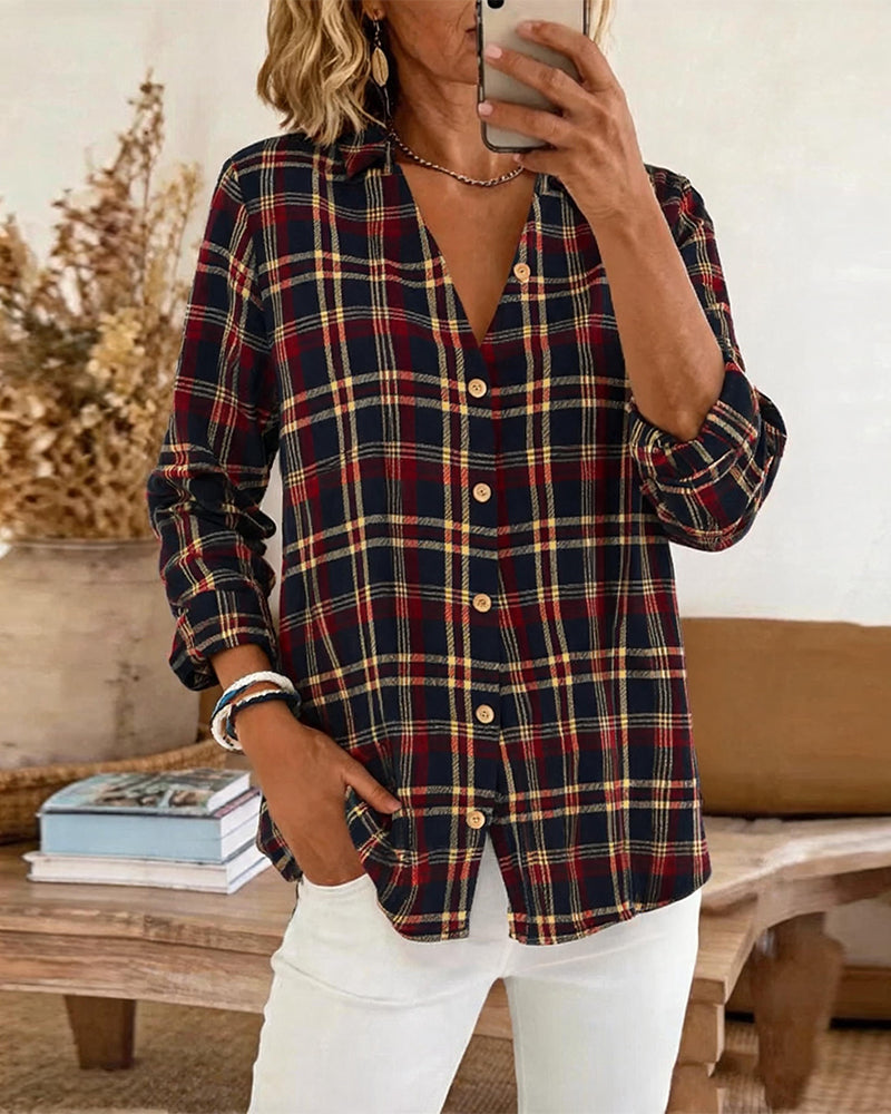Vintage Plaid Long Sleeve Shirt
