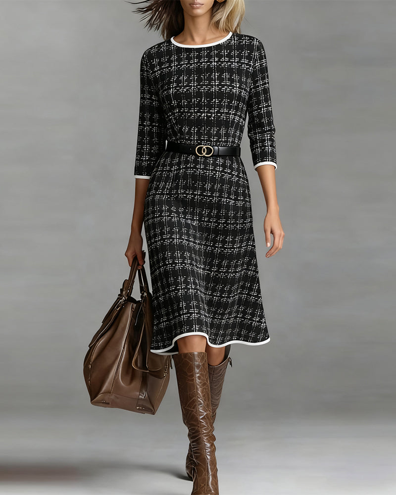 Round Neck Chanel-Style Dress