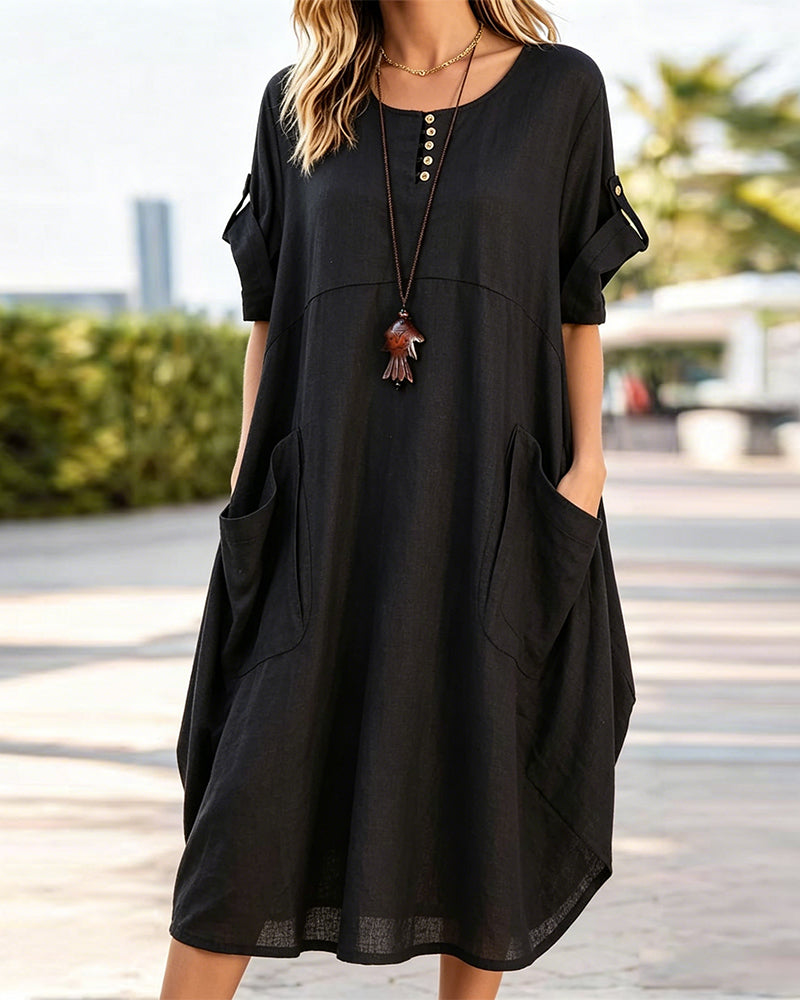 Relaxed And Artistic Loose-Fitting Dress